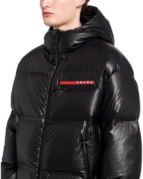 men's prada puffer jacket|Prada nylon hooded jacket.